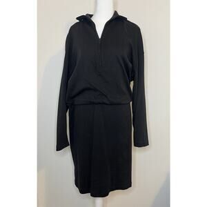 Le Crillon Vintage Black Casual Dress Size 8 100% Cotton